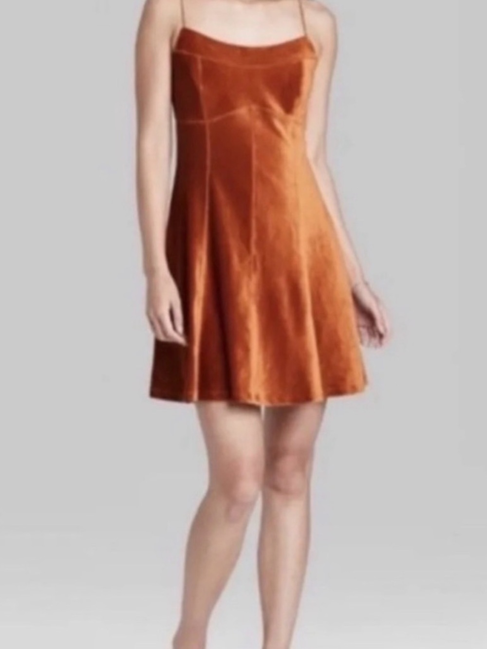 Wild fable ribbed velvet orange dress